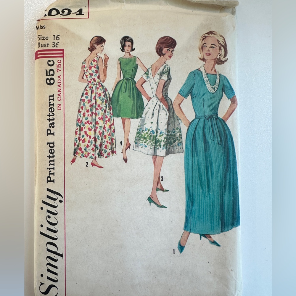 Vintage Simplicity 5034 60s dress pattern